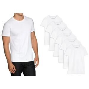 Gildan White T-shirts 6- Pack Short Sleeve Tees Size M 38-40 New
